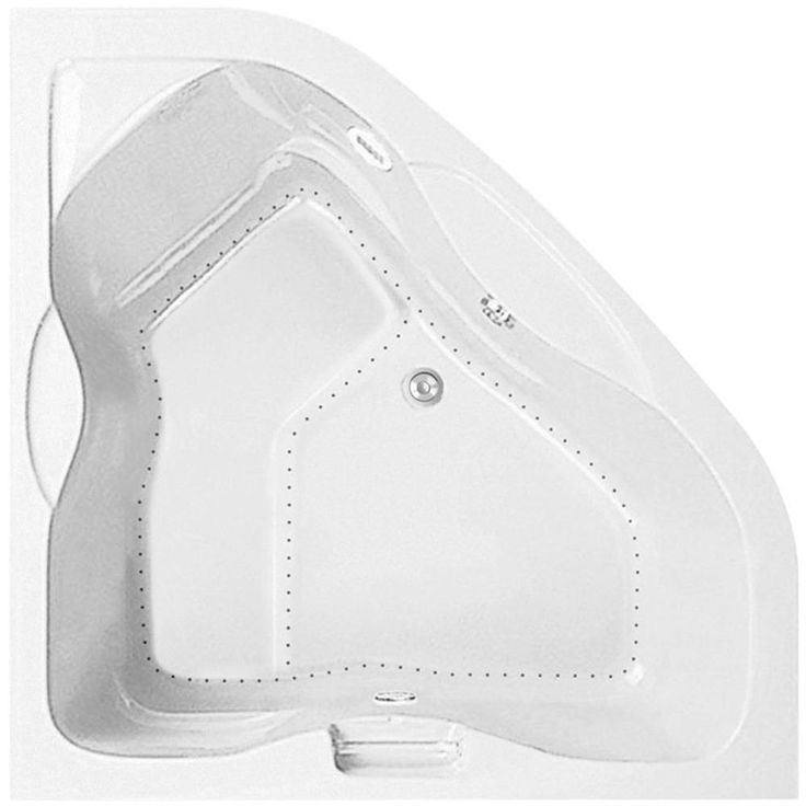 Serenity 6 - 60 in. Acrylic Center Drain Corner Drop-In Bathtub with DriftBath and Chromotherapy in Biscuit