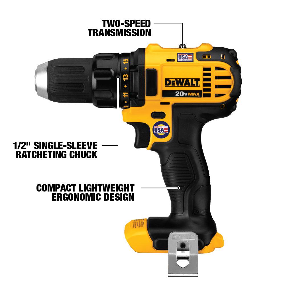 20-Volt MAX Lithium-Ion Cordless Drill/Impact Combo Kit (2-Tool) with 2 Batteries 1.5 Ah, Charger and Tool Bag