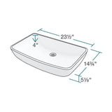MR Direct Porcelain Vessel Sink in White with 731 Faucet and Pop-Up Drain in Brushed Nickel