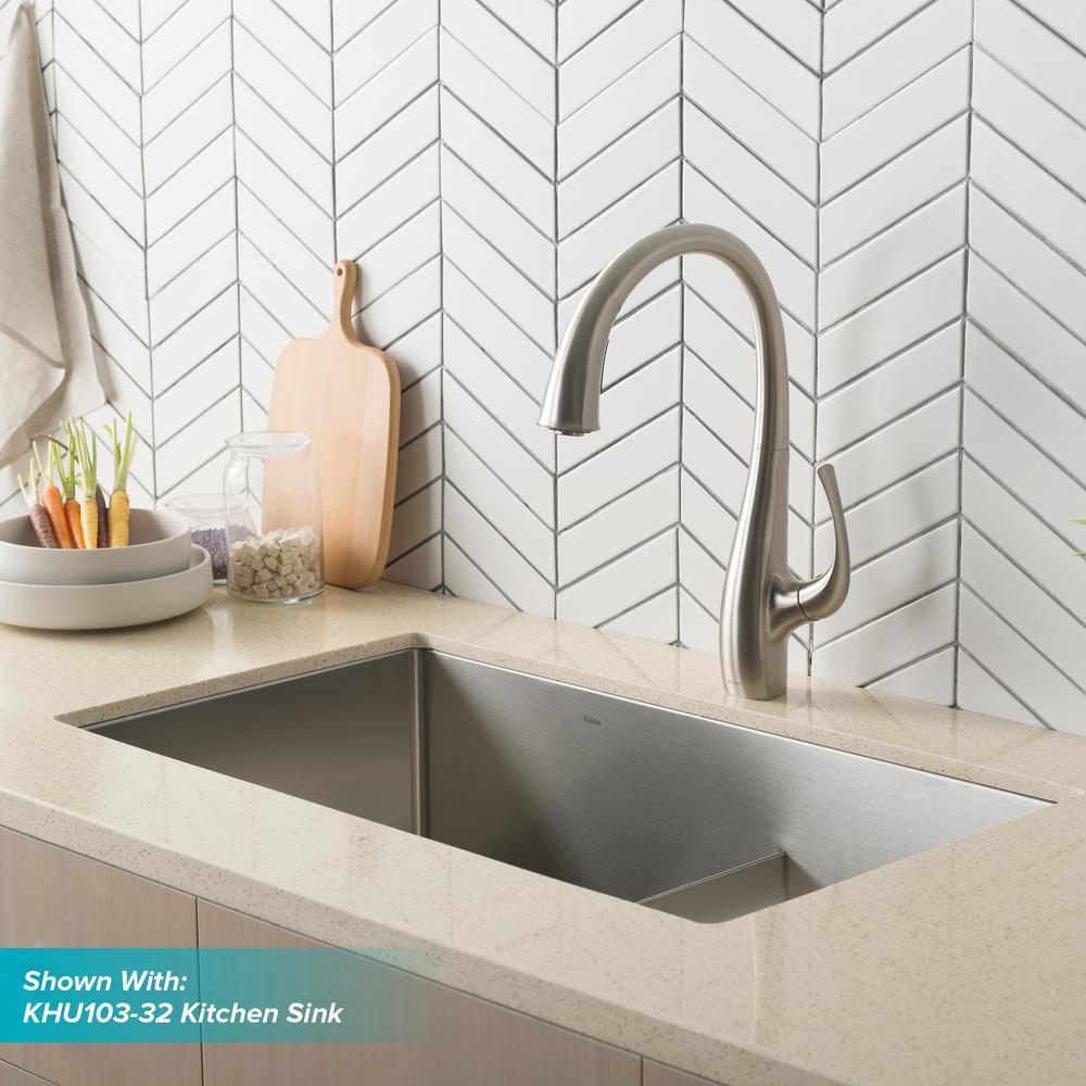 Spot Free Ansel Single-Handle Pull-Down Sprayer Kitchen Faucet in All-Brite Stainless Steel - Super Arbor