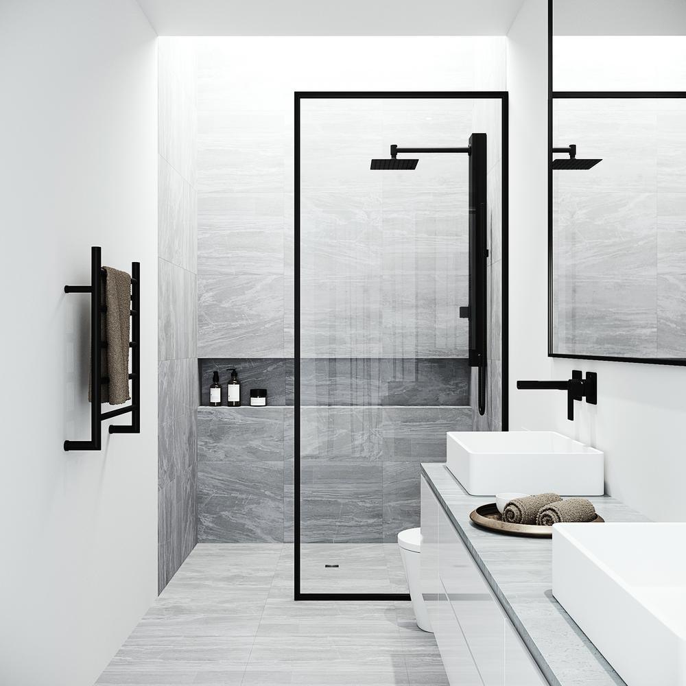Orchid 39.375 in. 2-Jet High Pressure Shower System with Fixed Rainhead and Handheld Dual Shower in Matte Black - Super Arbor