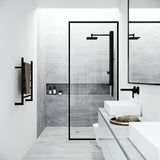 Orchid 39.375 in. 2-Jet High Pressure Shower System with Fixed Rainhead and Handheld Dual Shower in Matte Black - Super Arbor