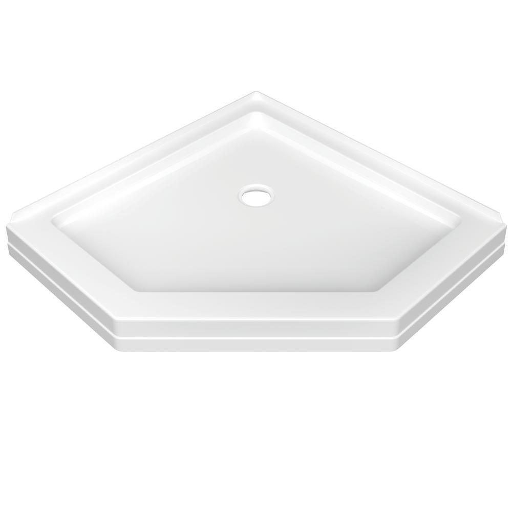 38 in. x 38 in. x 72 in. Semi-Frameless Neo Angle Corner Shower in White - Super Arbor