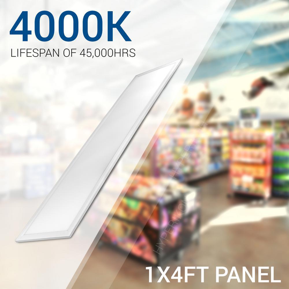 1 ft. x 4 ft. White Integrated LED Dimmable Edge Lit Panel, 4000K (4-Pack)