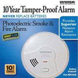10 Year Sealed, Battery Operated, Photoelectric Smoke and Fire Detector, Microprocessor Intelligence - Super Arbor