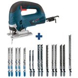 6.5 Amp Corded Variable Speed Top-Handle Jig Saw Kit with Case and Bonus T-Shank Jig Saw Blade Set (15-Pack)