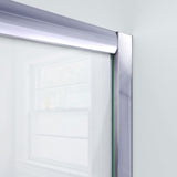 Visions 56-60 in. W x 0 in. D x 58 in. H Semi-Frameless Sliding Tub Door in Brushed Nickel