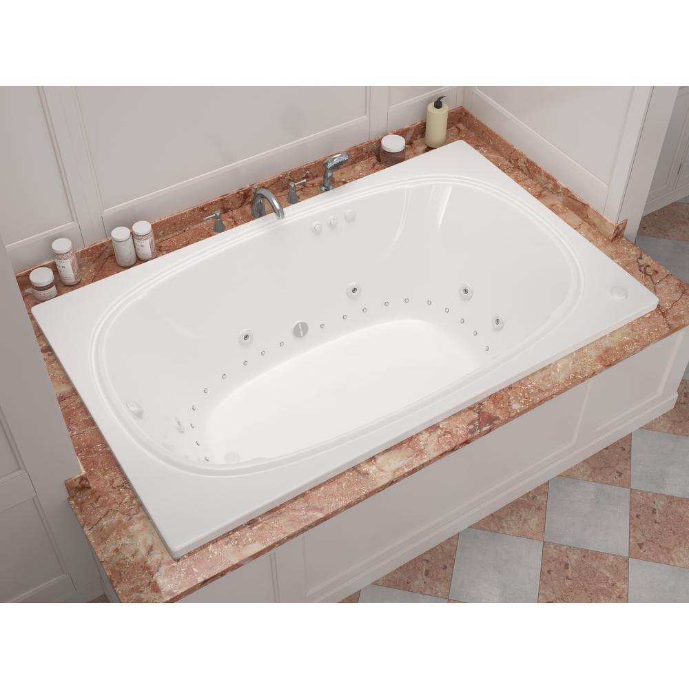 Peridot 6 ft. Acrylic Rectangular Drop-in Whirlpool Air Bathtub in White - Super Arbor