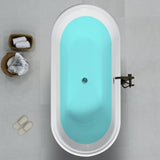 Versailles 59 in. Acrylic Flatbottom Freestanding Bathtub in White - Super Arbor