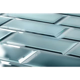 Reflections Graphite Blue Subway 3 in. x 12 in. Matte Glass Mirror Wall Tile (1 sq. ft. )