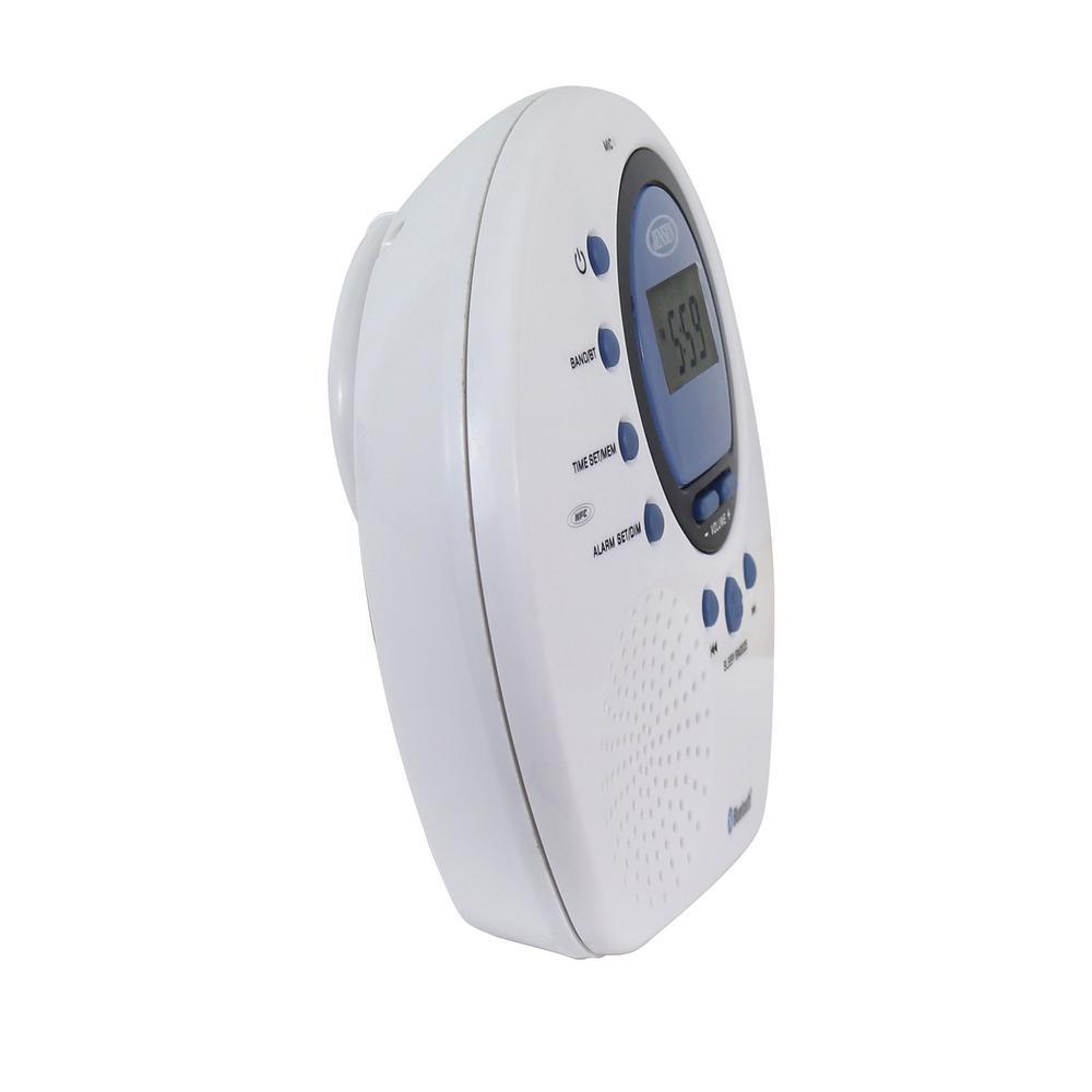 Water Resistant Digital AM/FM Bluetooth Shower Clock Radio with Digital Tuning - Super Arbor