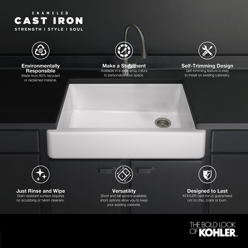 Whitehaven Farmhouse Undermount Apron Front Cast Iron 36 in. Double Bowl with Smart Divide Kitchen Sink in White - Super Arbor