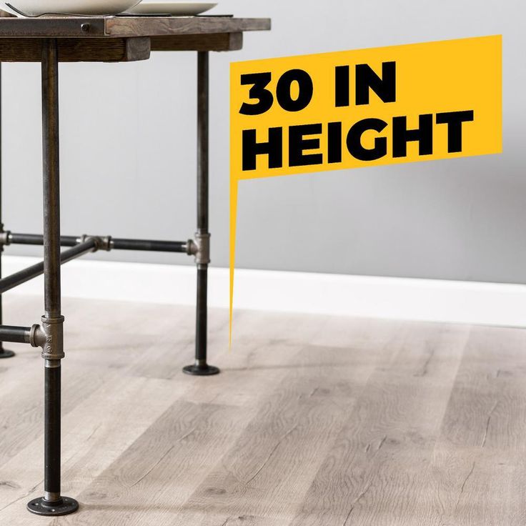 3/4 in. Black Pipe 42.5 in. L x 30 in. H Poker Design Kitchen Table Kit
