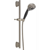 5-Spray Patterns 4.13 in. Wall-Mount Handheld Shower Head with Slide Bar and H2Okinetic Technology in Matte Black - Super Arbor