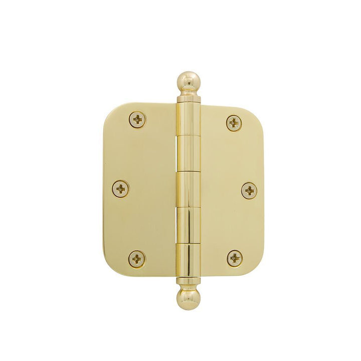 3.5 in. Ball Tip Residential Hinge with Square Corners in Antique Brass - Super Arbor