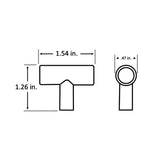 1.54 in. Stainless Steel Cabinet T-Pull Knob Value Pack (10-Pack) - Super Arbor