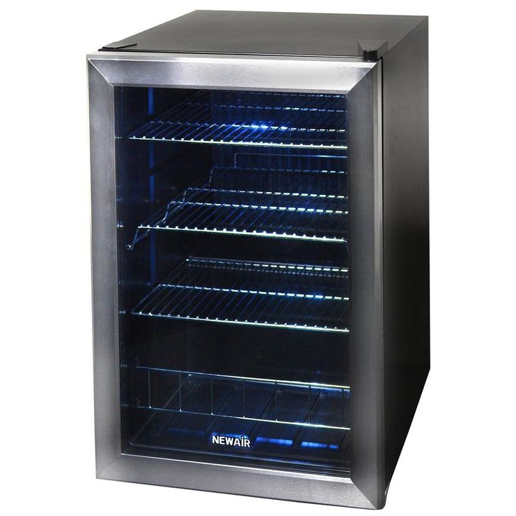 NewAir 90-Can Capacity (2.2-cu ft) Residential Stainless Steel/Black Freestanding Beverage Center