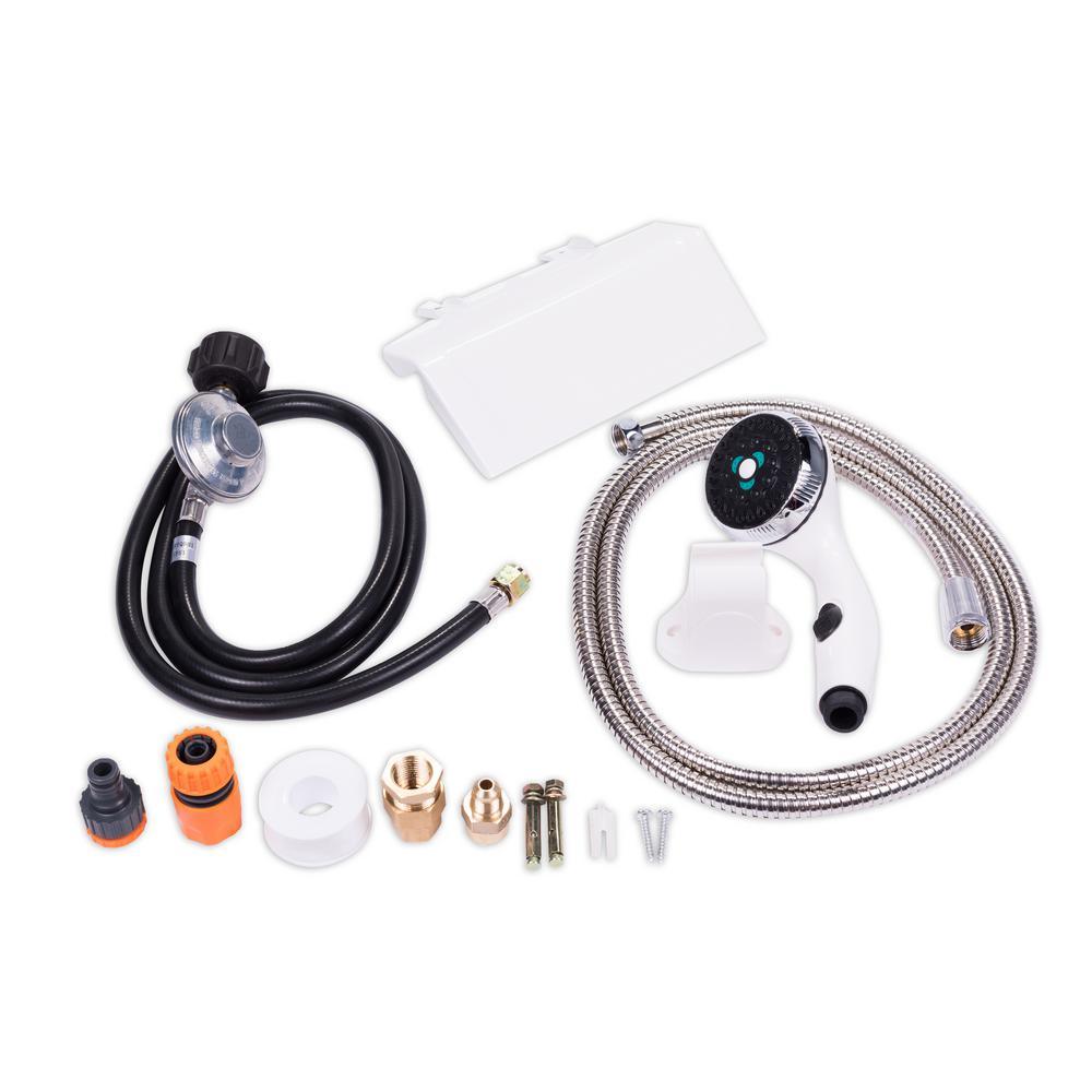 Eccotemp L5 1.5 GPM Portable 37,500 BTU Liquid Propane Outdoor Tankless Water Heater with Flojet Water Pump - Super Arbor