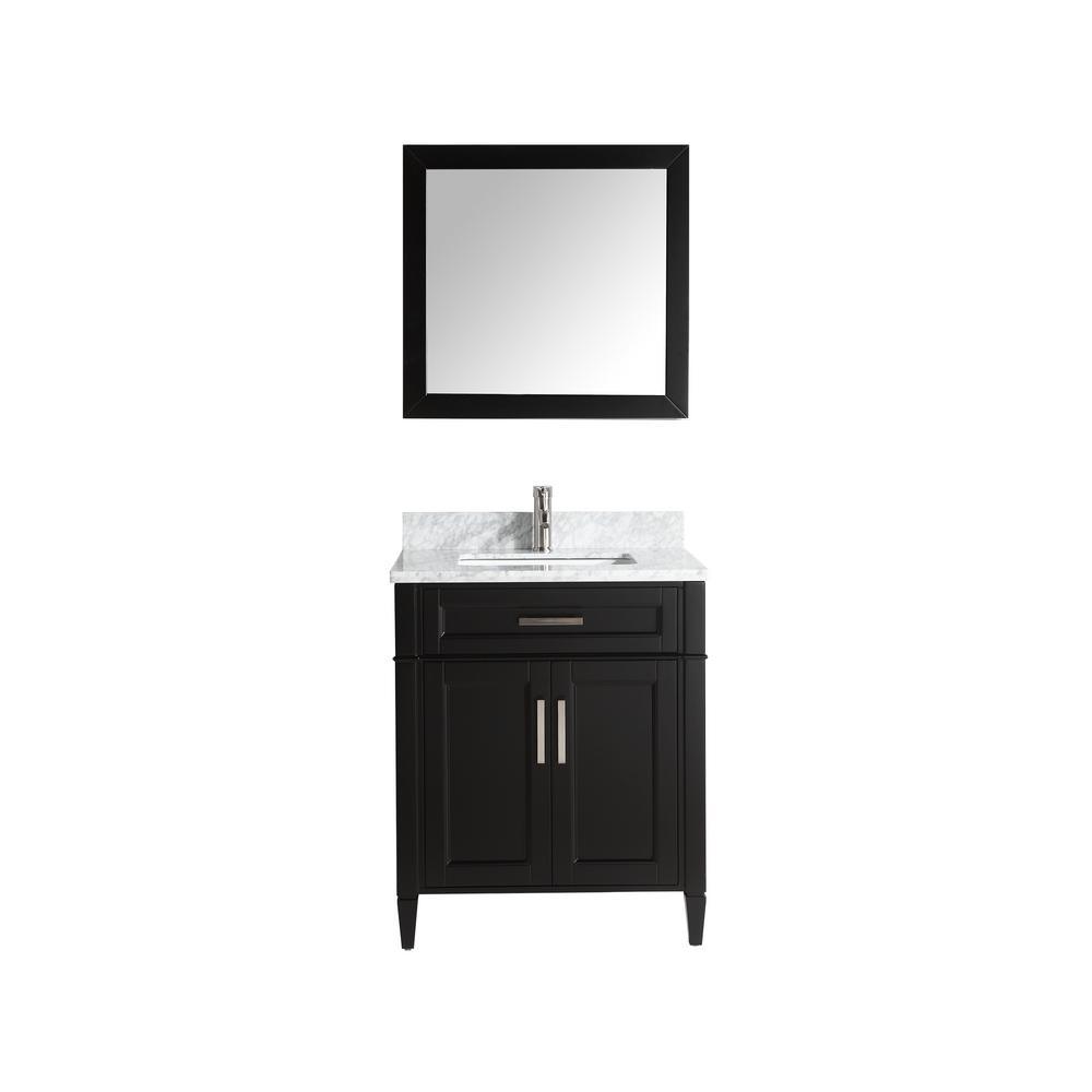 Savona 72 in. W x 22 in. D x 36 in. H Bath Vanity in Espresso with Vanity Top in White with White Basin and Mirror - Super Arbor