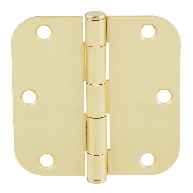 3-1/2 in. x 5/8 in. Radius Satin Brass Door Hinge Value Pack (24-Pack)