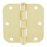 3-1/2 in. x 5/8 in. Radius Satin Brass Door Hinge Value Pack (24-Pack)