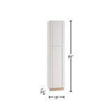 Home Decorators Collection Washington Vesper White Plywood Shaker Assembled Utility Pantry Kitchen Cabinet Soft Close R 18 in W x 24 in D x 84 in H
