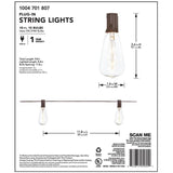 Outdoor/Indoor 10 ft. Light Line Voltage ST40 Vintage Bulb Incandescent String Light (10-Heads)