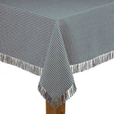 Homespun Fringed 60 in. x 84 in. Marine 100% Cotton Tablecloth