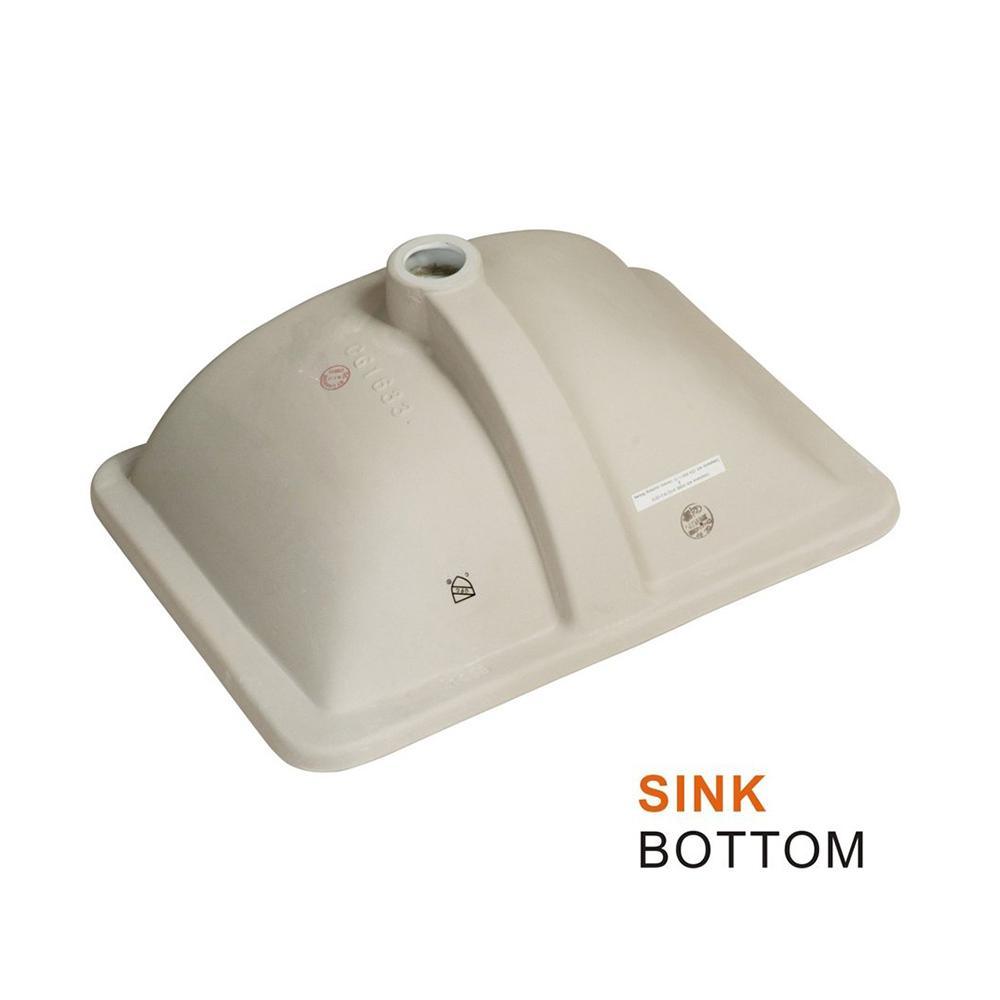18 in. x 13 in. Rectangular Lavatory Undercounter Bathroom Ceramic Sink 1633W in White - Super Arbor