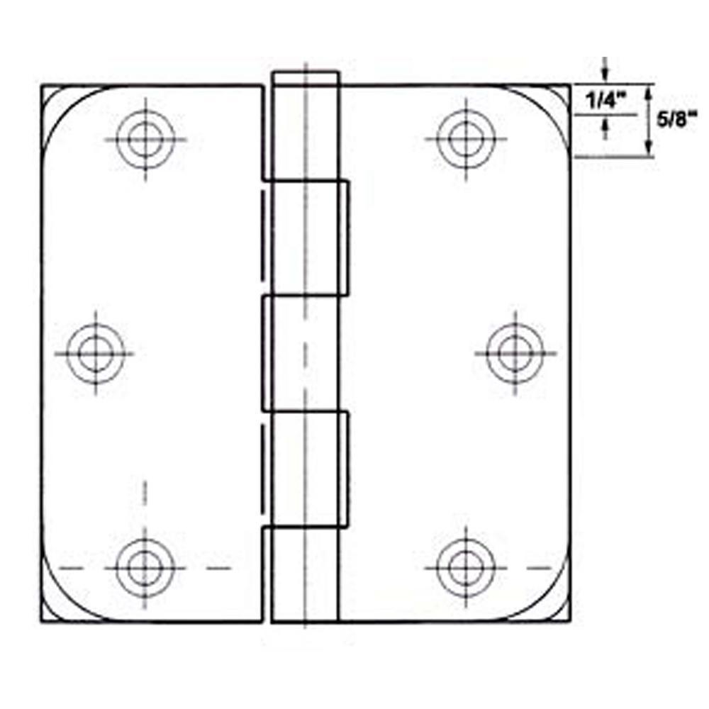 GlideRite 3-1/2 in. Polished Chrome Steel Door Hinges, 1/4 in. Corner Radius, with Screws (24-Pack)