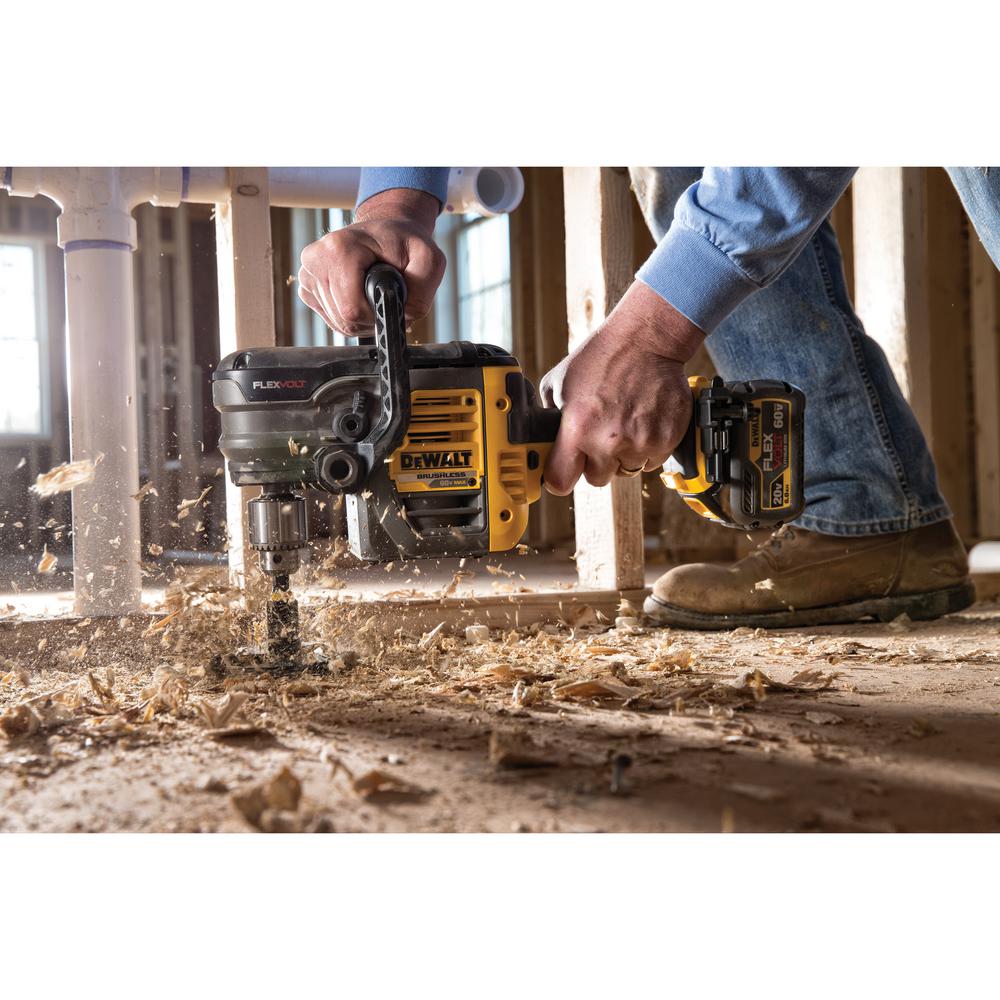 FLEXVOLT 60-Volt MAX Lithium-Ion Cordless Brushless 1/2 in. Stud and Joist Drill with Batteries and Bonus Battery 2Ah