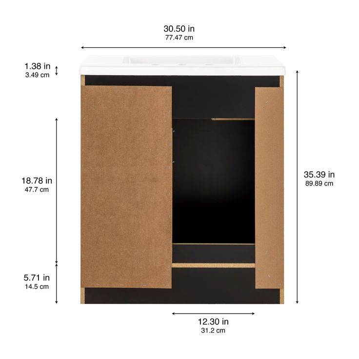 Style Selections Cauley 30-in Black Single Sink Bathroom Vanity with White Cultured Marble Top