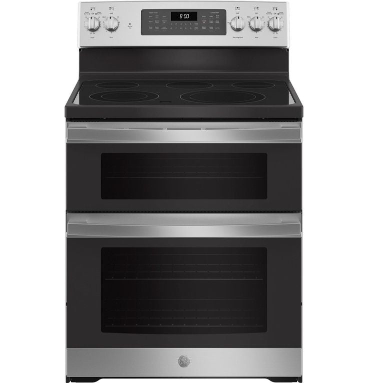 GE 30 in. 6.6 cu. ft. Double Oven Electric Range with Steam-Cleaning Convection Oven in Stainless Steel