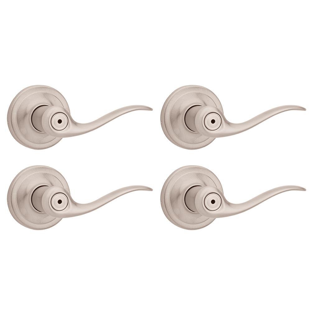 Tustin Satin Nickel Privacy Bed/Bath Door Lever Featuring Microban Antimicrobial Technology - Super Arbor