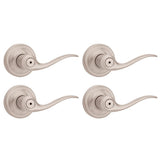 Tustin Satin Nickel Privacy Bed/Bath Door Lever Featuring Microban Antimicrobial Technology - Super Arbor