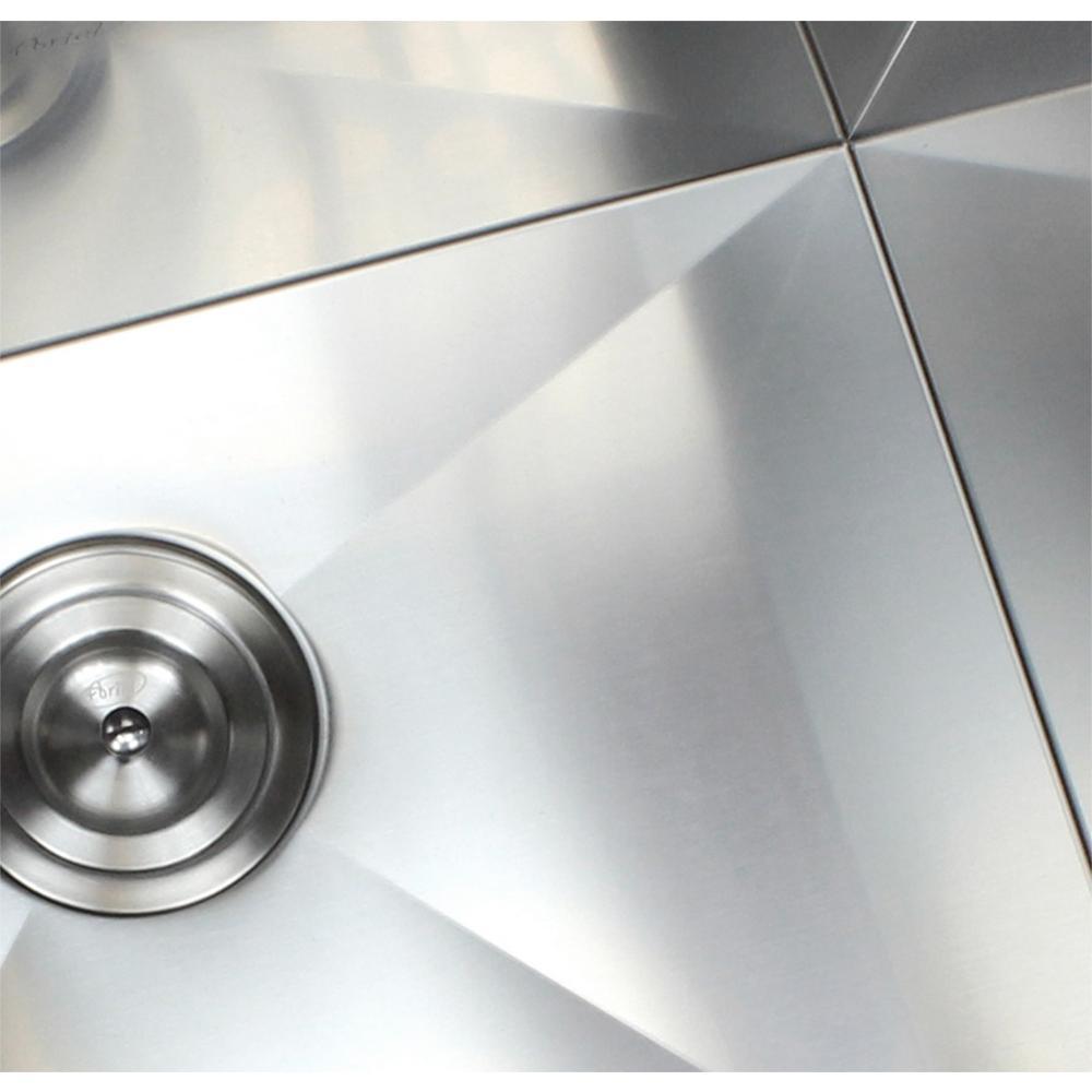 Undermount Stainless Steel 42 in. x 20 in. x 10 in. Deep 16-Gauge Triple Bowl 40/20/40 Zero Radius Kitchen Sink - Super Arbor