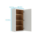 RELIABILT Parkstone 21-in W x 42-in H x 12-in D White Wall Fully Assembled Plywood Cabinet (Shaker Door Style)