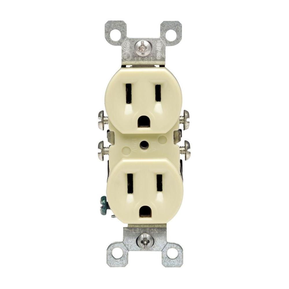 15 Amp CO/ALR Duplex Outlet, Ivory - Super Arbor