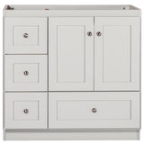Shaker 30 in. W x 21 in. D x 34.5 in. H Vanity with Left Drawers Cabinet Only in Satin White - Super Arbor