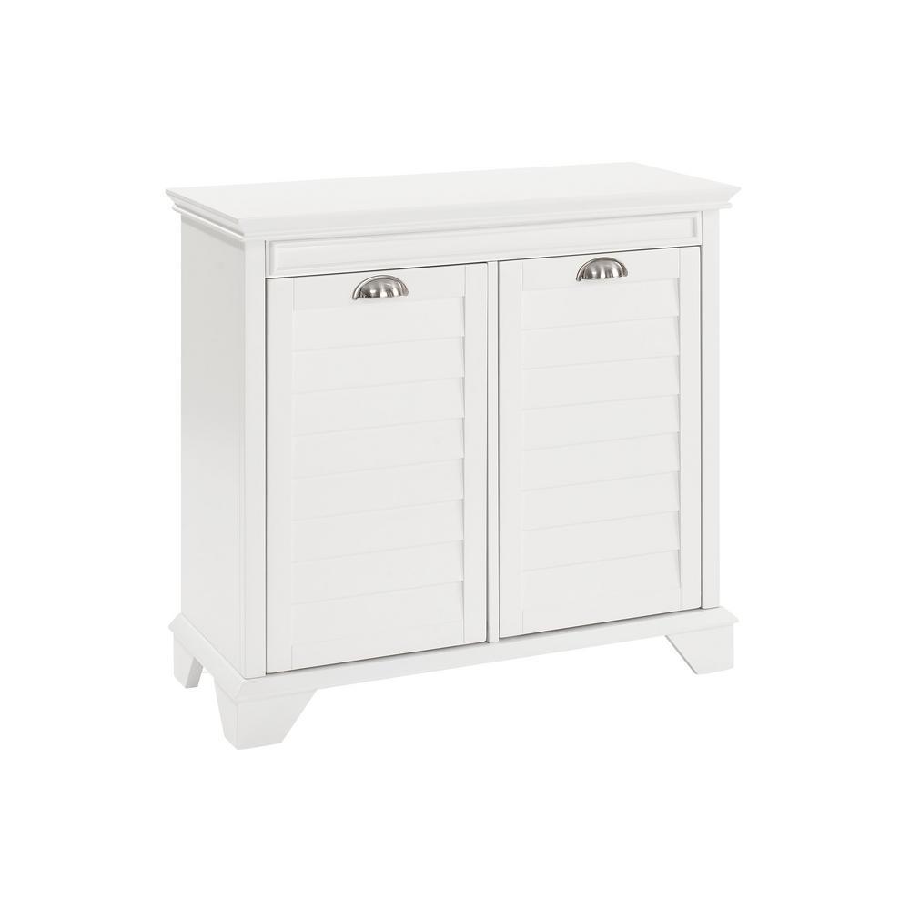 Lydia 31.13 in. W Linen Hamper in White - Super Arbor