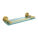 16 in. L x 3 in. H x 5 in. W Clear Glass Bathroom Shelf with Gallery Rail in Oil Rubbed Bronze - Super Arbor