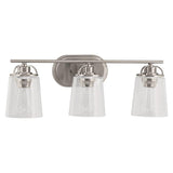 Inspiration 23.19 in. 3-Light Brushed Nickel Bathroom Vanity Light with Glass Shades