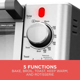1500 W 9-Slice Silver Toaster Oven with Temperature Control and Built-In Timer