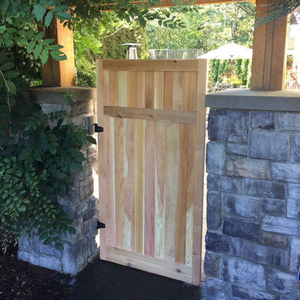 3 ft. x 6 ft. Western Red Cedar Flat Top Solid Lattice Fence Gate - Super Arbor