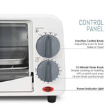 Personal 650 W 2-Slice White Toaster Oven with Built-In Timer