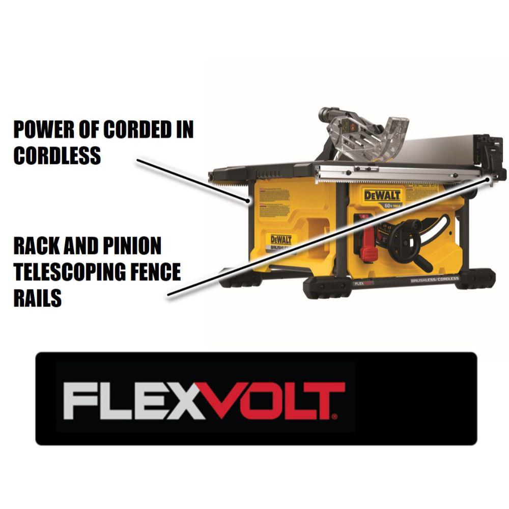 FLEXVOLT 60-Volt MAX Lithium-Ion Cordless Brushless 8-1/4 in. Table Saw (Tool-Only) - Super Arbor