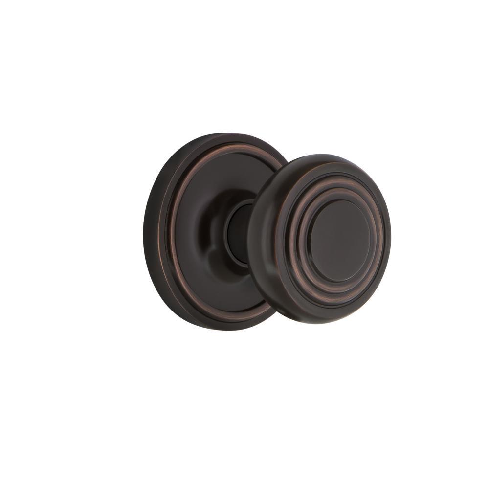 Classic Rosette 2-3/8 in. Backset Antique Brass Privacy Bed/Bath Deco Door Knob - Super Arbor