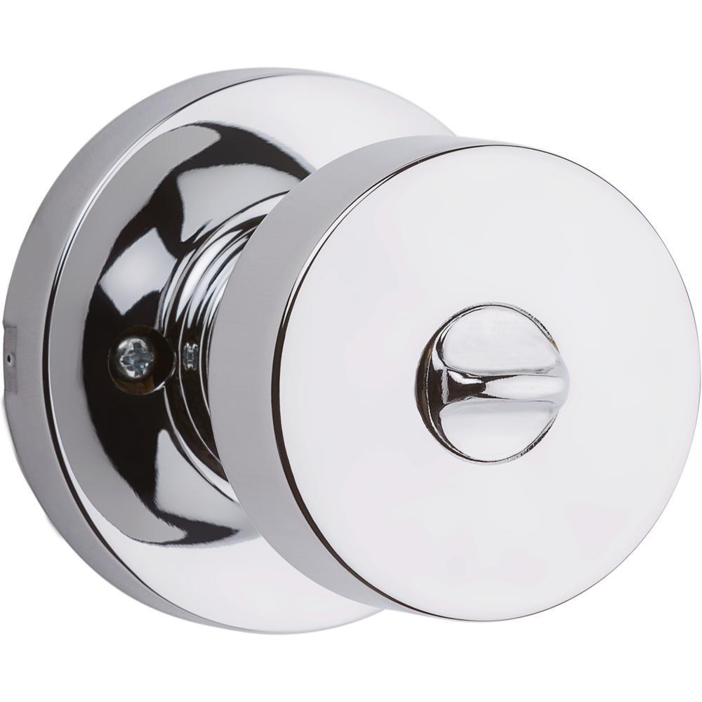 Pismo Polished Chrome Round Exterior Entry Door Knob featuring SmartKey Security - Super Arbor