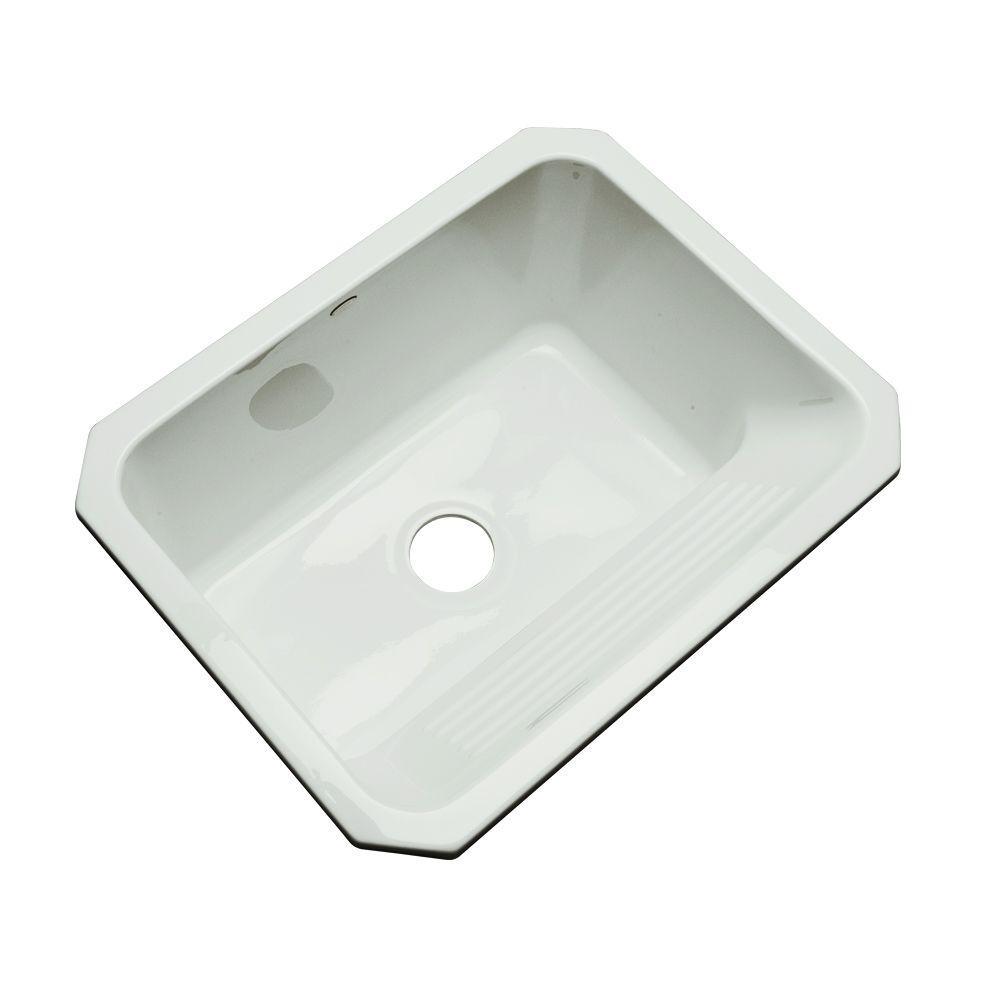Kensington Undermount Acrylic 25 in. Single Bowl Utility Sink in White - Super Arbor