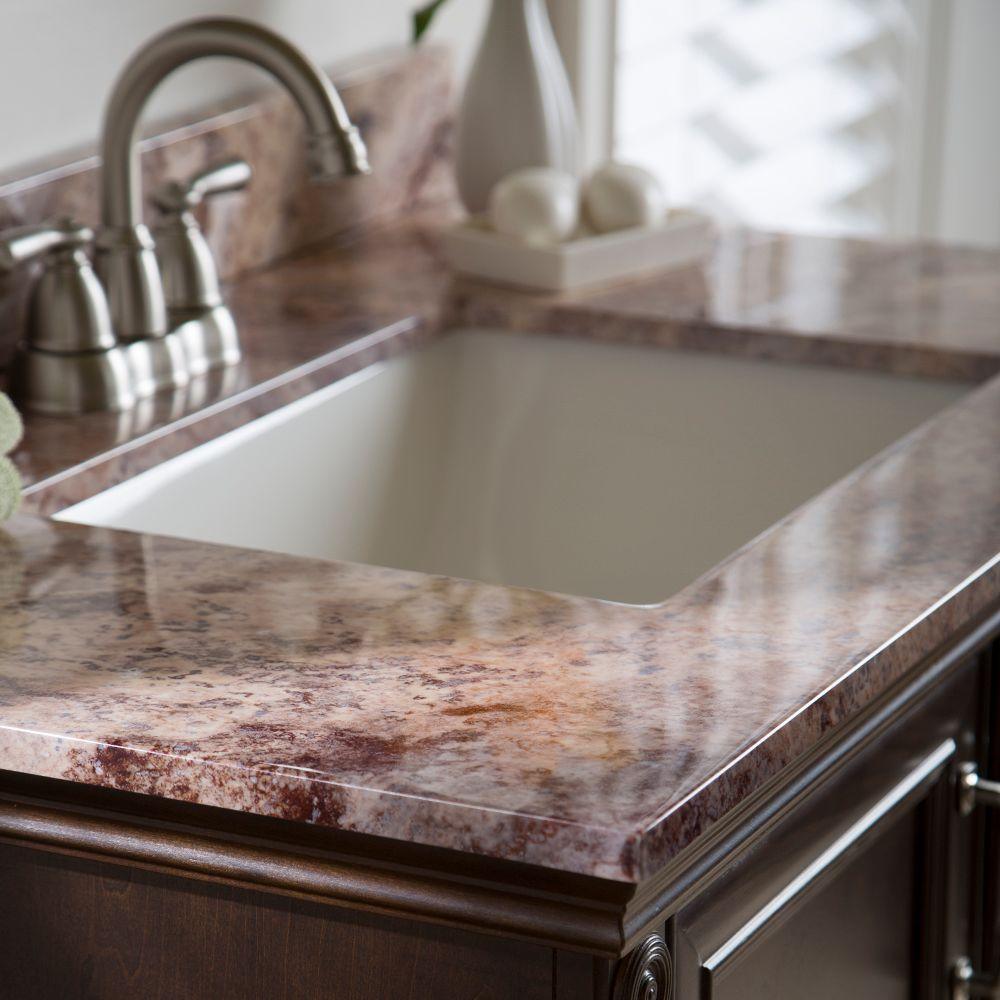 37 in. W x 22 in. D Stone Effects Vanity Top in Cold Fusion with White Sink - Super Arbor